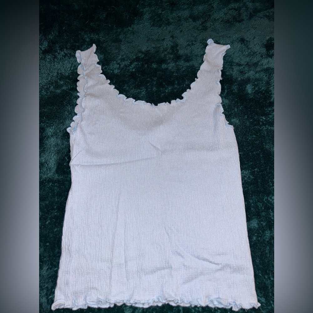 Baby blue ruffle tank